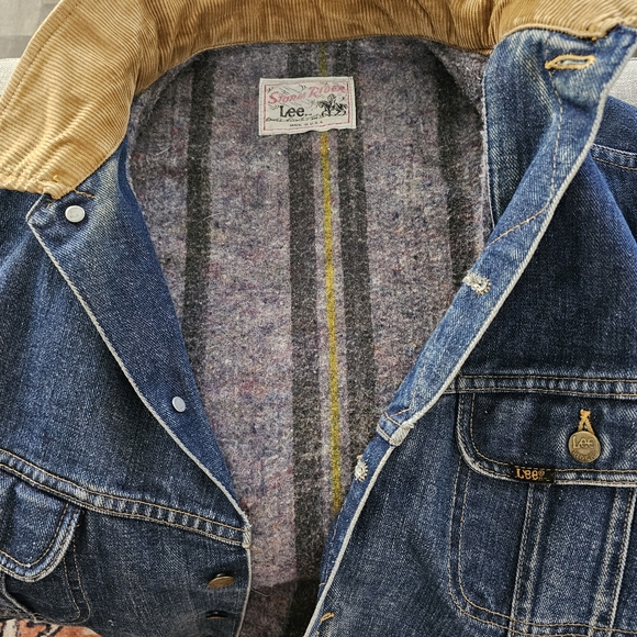 IronCharlie VTG Lee Storm Rider Denim Jacket with Blanket Lining Corduroy Collar - Picture 7 of 15
